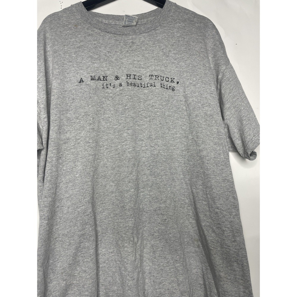 Vintage Funny Tee Shirt Size XL Trucks‎ Cars Grey 90s Logo